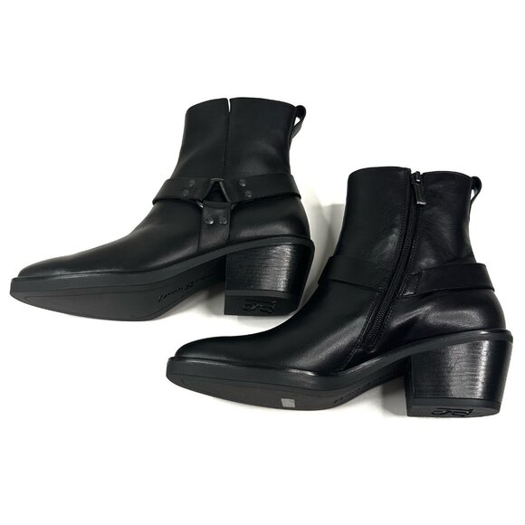 Paul Green West Bootie Black Leather Womens UK 5/US 7.5 Moto-Biker New $499 - Picture 5 of 11